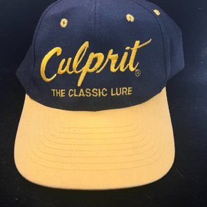 Culprit Fishing Lures Hat Mens Blue Snap Back Embroidered Adjustable Trucker Cap